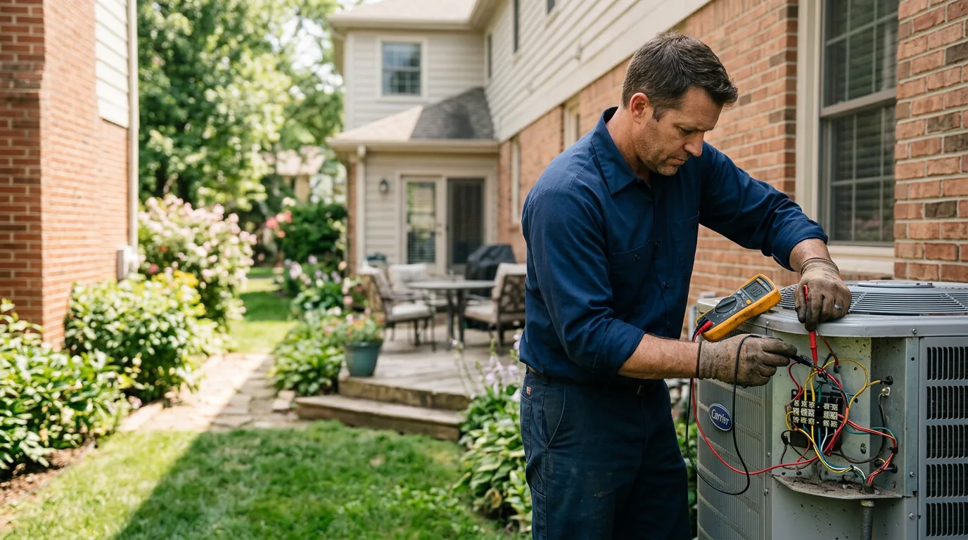 HVAC technician working near Poteau, OK
